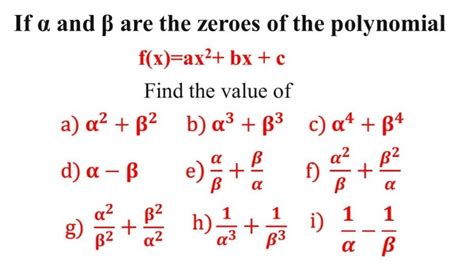 alpha beta|If $\alpha$ and $\beta$ are the zeros of the polynomial $p .